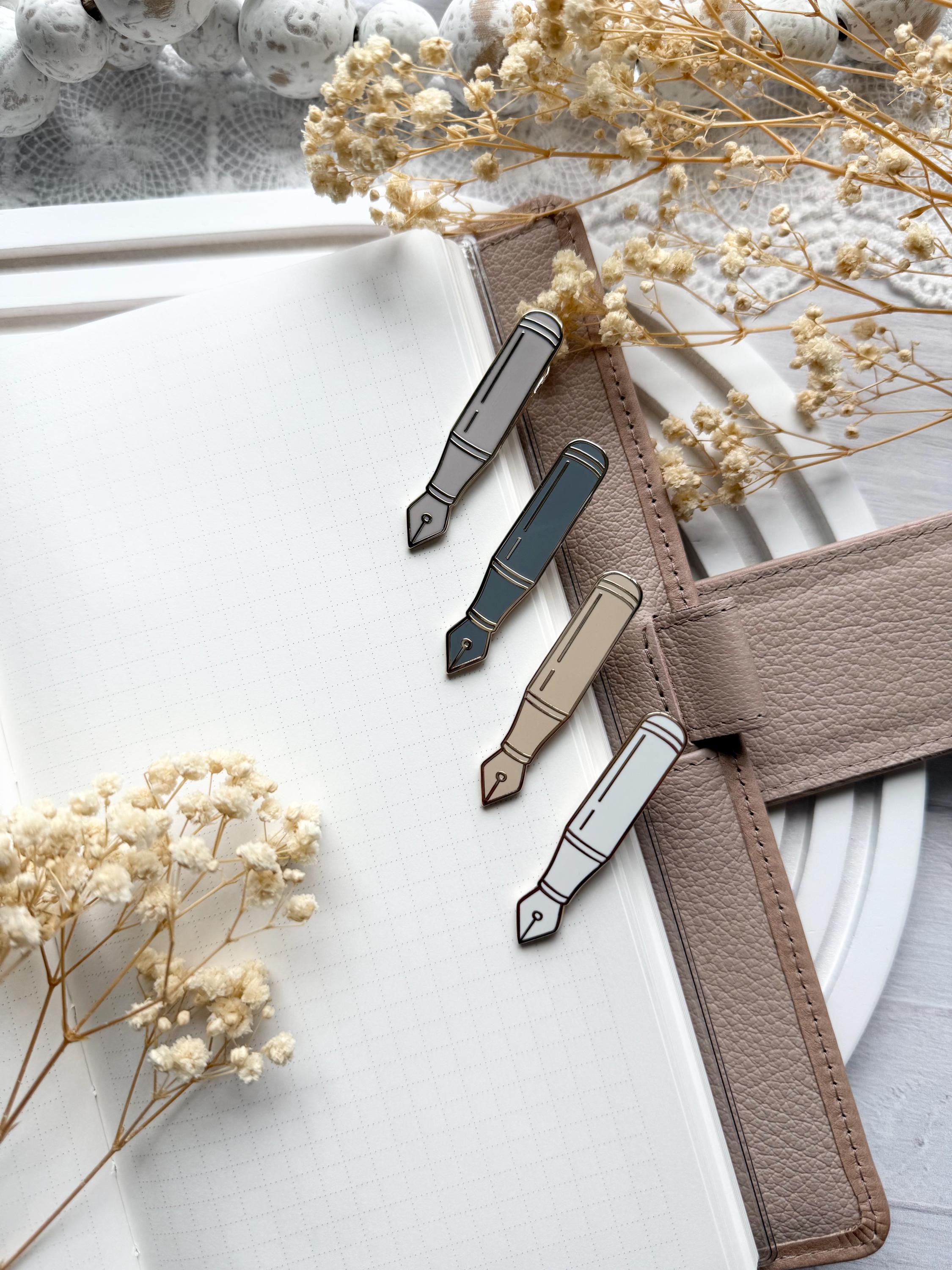 Fountain Pen Journal Clip | Journaling accessory | Plated Gold Fountain Pen Journaling Clip | It measures approximately 2in