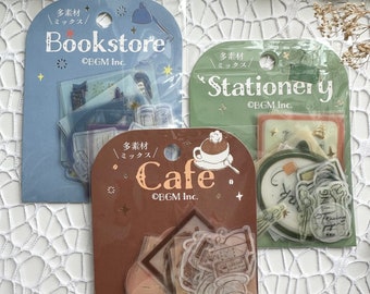 BGM Stickers | Coffee, Bookstore, Stationery | 15 designs, 3 of each, total of 45 Stickers