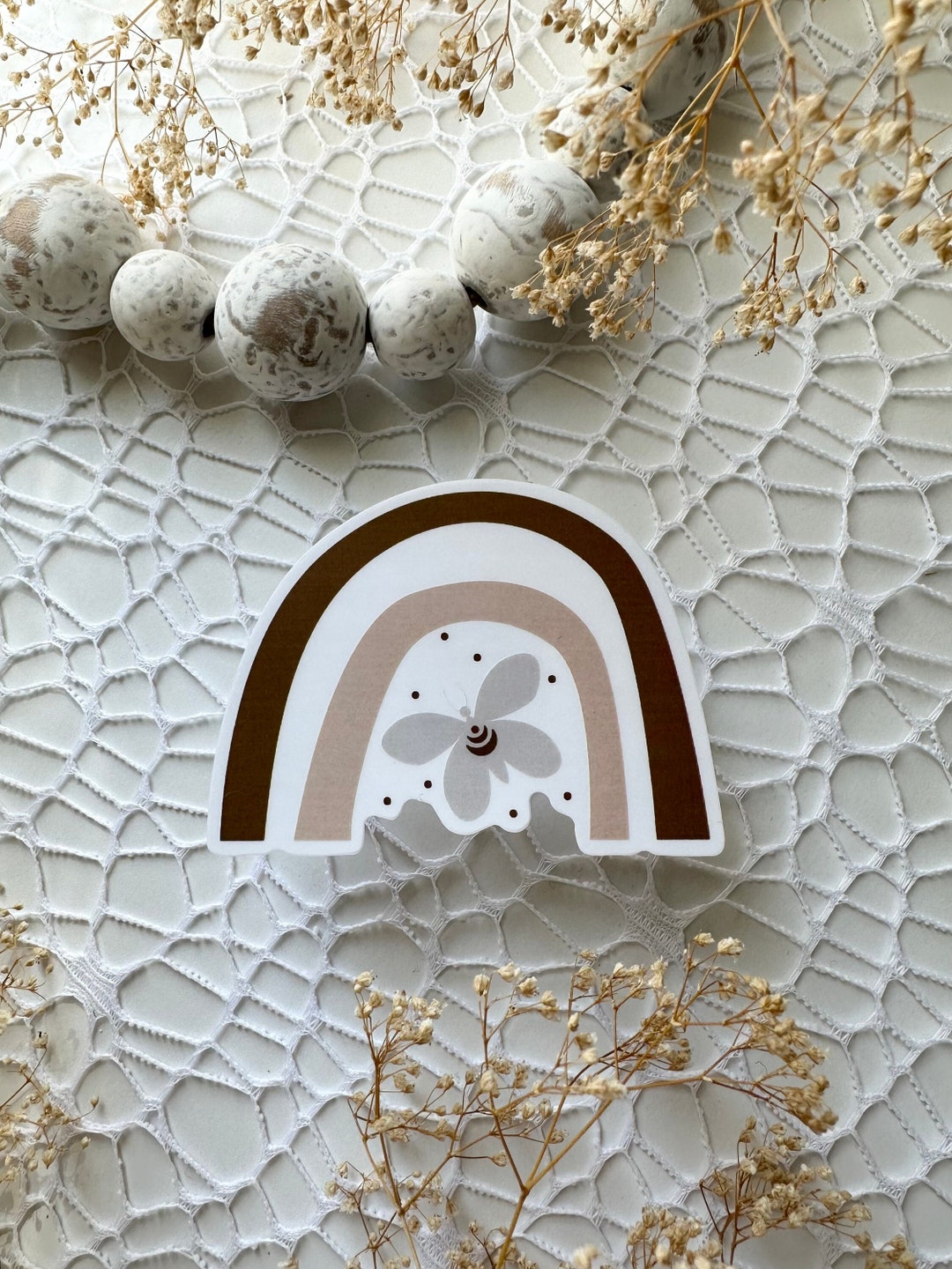 Die Cut Rainbow and Butterfly Transparent Sticker Die Cut Measures