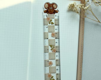 Bear Acrylic Ruler | 15cm on one side, 6in on the other | Bear Ruler | Page marker