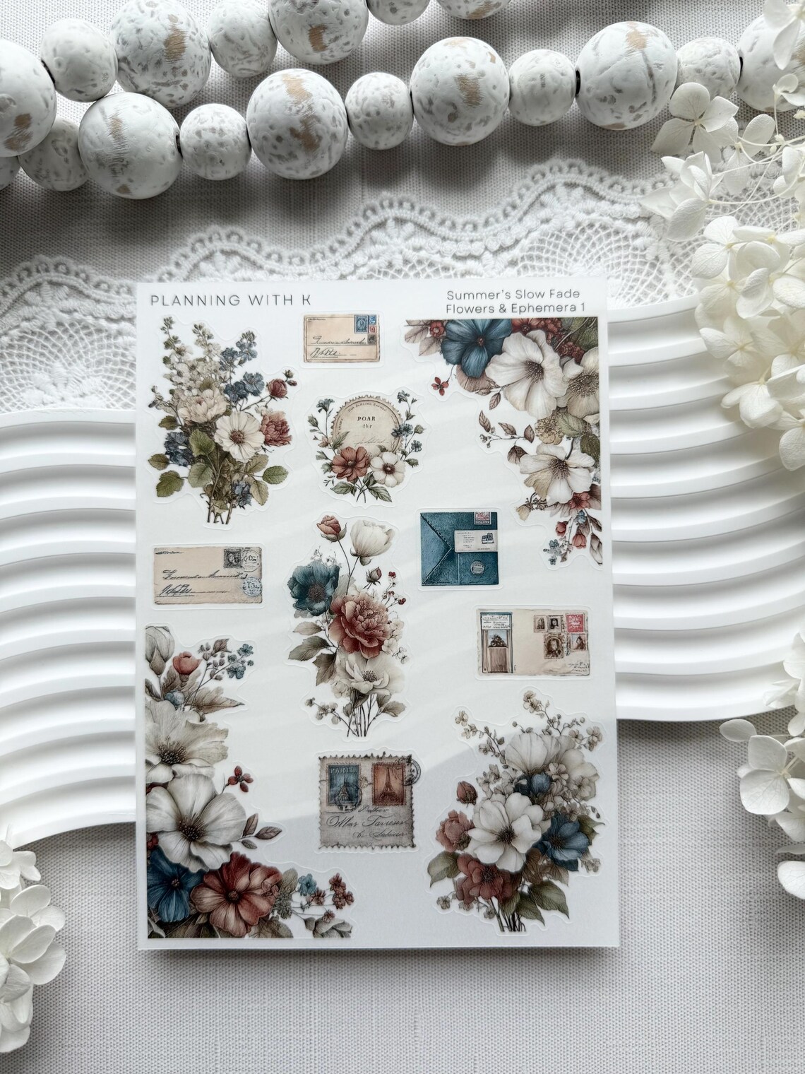 Flowers and Ephemera, Summer's Slow Fade Stickers for Planners ...