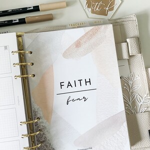 A5 Faith Over Fear Printable Dashboard A5 Size Faith Planner Ring ...