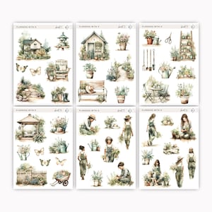 Garten Aufkleber für Planer, Journals | Love to Garden Sticker gedruckt auf Transparentem Matte Sticker Papier | Frühling