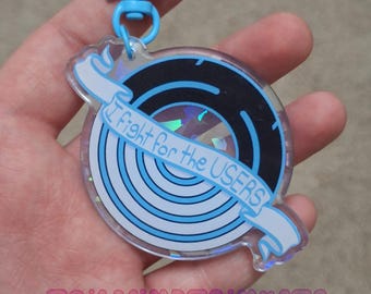Tron 1982 Tron Legacy 'I Fight for the Users' Keychain