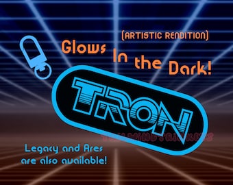 Glow in the Dark TRON Logo Keychain
