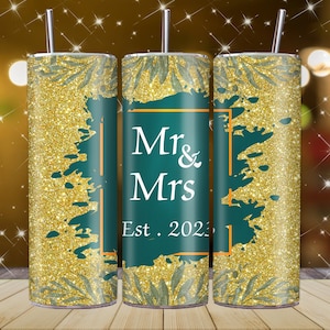 Mr And Mrs Tumbler Wrap, 20oz Skinny Tumbler, Mr And Mrs Tumbler PNG, Mr And Mrs Tumblers, Bachelorette Tumbler, Tumbler Sublimation