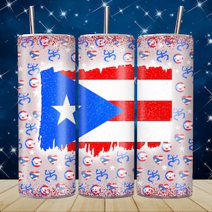Puerto Rico Tumbler Wrap, Tumbler Wrap, Puerto Rico Png, Puerto Rico Flag, Tumbler Png, 20oz Skinny Tumbler, Tumbler Sublimation