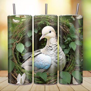 3D Dove Tumbler Wrap 20 oz Skinny Sublimation Design, Straight & Tapered Png Files, Tumbler Wrap, Instant Download
