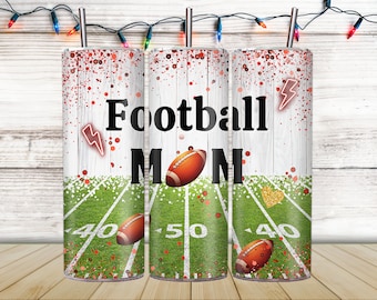 Football Mom 20 Oz Skinny Tumbler Wrap (PNG)