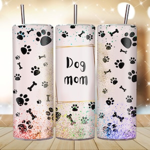 Seamless Tumbler Wrap, 20oz Skinny Tumbler, Dog Mom Tumbler, Dog Mom Tumbler Wrap, Dog Mom Tumbler Png, Dog Lover Wrap, Sublimation Tumbler