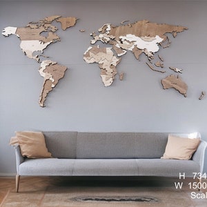 Layout of a 3-layer World Map Designed for Laser Cutting. Map of the ...