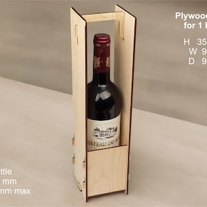 Wine Bottle Gift Box Design for Laser Cutting