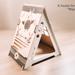 Сat house cnc-vectorplan Wigwam direct downloaden