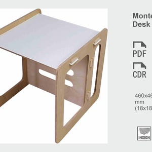 Schreibtisch und Stuhl aus Holz DIY CNC-Pläne / Montessori-inspirierter Schreibtisch und Stuhl / Digital Blueprint für Montessori Kinderschreibtisch und Stuhl