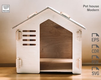 Modern Pet house cnc vector plan Instant download