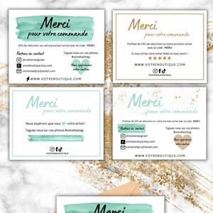 4 templates de carte de remerciement commande, Merci pour votre achat