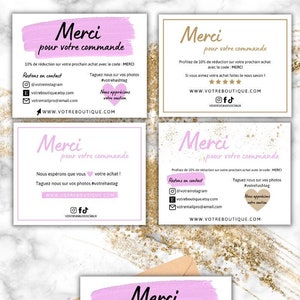 Four (4) Printable Small Business Thank You Card Templates, Order Thank You Card
