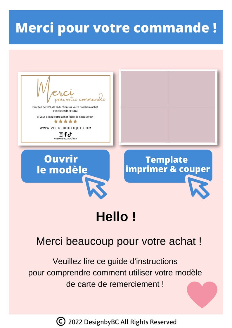 Carte merci pour votre achat Carte de remerciement commande Merci pour votre commande Carte de remerciement client image 9