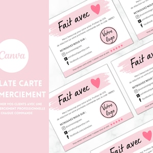 Merci pour votre achat, carte de remerciement commande pour remercier vos clients