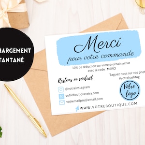 Blue Order Thank You Card | Personalized Thank You Card | Business Thank You Card | thank you for your order