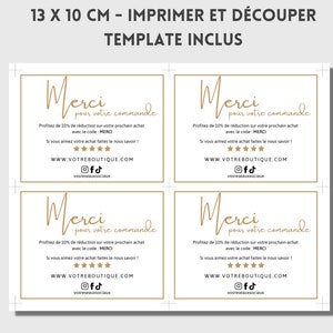 Carte merci pour votre achat Carte de remerciement commande Merci pour votre commande Carte de remerciement client image 4