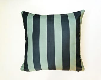 Sage Green Striped Pillow Cover, Modern Decorative Cushion, Preppy Green Home Decor