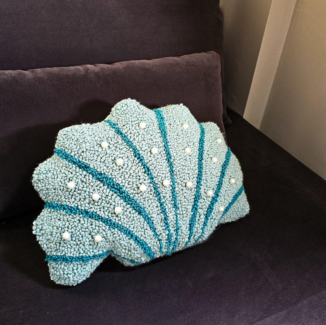 Handmade Tufted Shell Pillow: Coastal Nautical Home Decor - Etsy