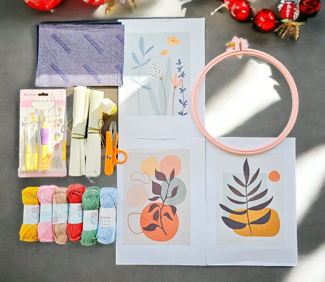 Floral Punch Needle Starter Kit: Beginner Craft Kit - Etsy