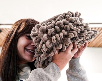 Handmade Puffy Soft Purse HandBag, Crochet Fluffy Pouch Bag, Puffy Clutch Bag