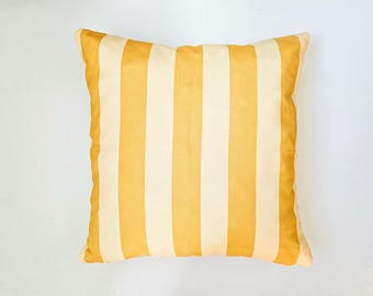 Yellow and Mustard Striped Pillow Cover, Modern Sunshine Decorative Cushion, Colorful Beach Home Decor