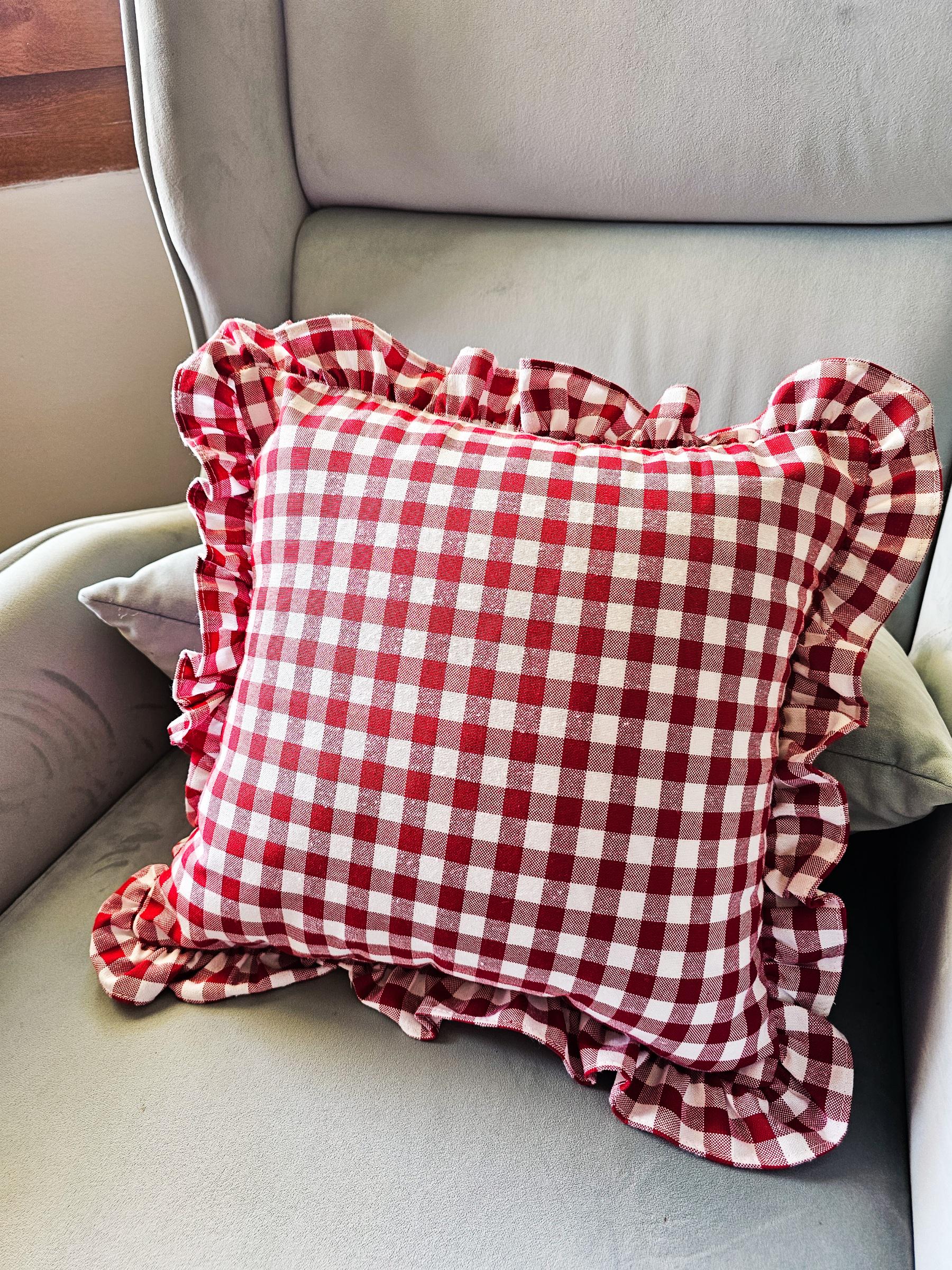 Gingham throw pillows shop