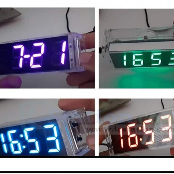 RGB 4Bit Digital Electronic Clock DIY Kit 5V Temperature Alarm 12/24H Time Date Home Clock DIY