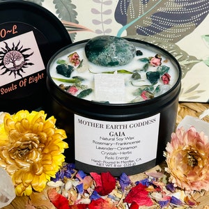 Gaia Mother Earth Goddess Intention Candle-Natural Soy Wax Essential Oil Candle