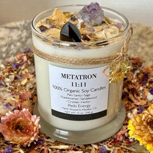11:11 METATRON Natural Soy Wax Essential Oils candle-Intention Spiritual Candle-Archangel Metatron-1111 angel candle