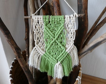 Petite tenture murale en macramé « Tommy » Nature & Green