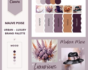 Luxury Brand Palette: Mauve Color Story, Canva Templates