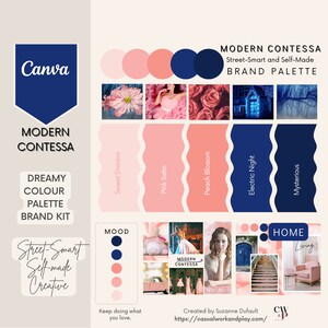 Paleta de marca, kit de marca para pequeñas empresas y tablero de estado de ánimo Descarga digital / Herramientas de diseño divertidas y fáciles #Modern Contessa