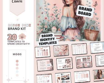 Blush Pink Markenpalette: Canva Vorlagen für das Branding in kleinen Unternehmen, beruhigende Farbpalette