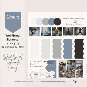 Branding Kit, Digital Templates, DIY Kit, Media Kit Template, Branding Package, Canva Template,   #Blue Mental Health Coaching