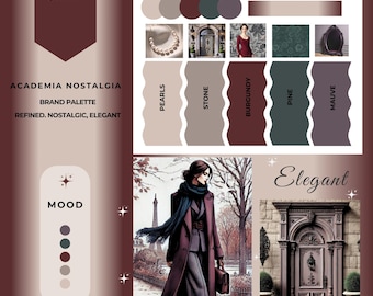 Elegantes Marken Farbpaletten Kit: Academia Nostalgie Canva Template