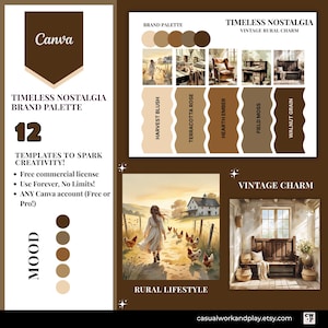 Zeitlose Farbpalette Canva Vorlagen 12-seitiges digitales markeninspiriertes Design für Unternehmer Perfektes Geschäftsgeschenk, kommerzielle Lizenz