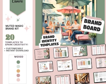 Muted Color Palette Brand Palette: 20 Elegant Canva Templates for Modern Business Branding