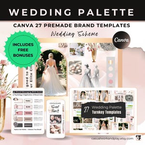 Hochzeitsfarbpalette für Unternehmerinnen, Markenidentität, Hex-Codes, Typografie-Design, Canva Bearbeiten |Geschenk mit Kauf| #Hochzeitsschema