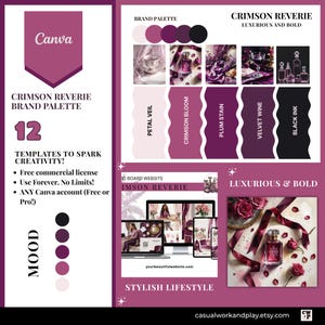 Elegante Farbpalette Canva Vorlagen 12-seitiges digitales markeninspiriertes Design für Unternehmer Perfektes Geschäftsgeschenk, kommerzielle Lizenz