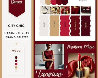 City Chic Brand Palette: Luxury Colors for Canva Branding