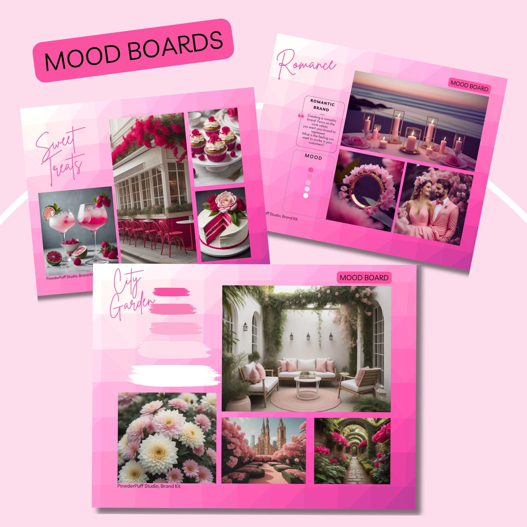 Vibrant Pink Brand Color Palette, Typography, Brand Kit, Small Business, Canva Color Palette