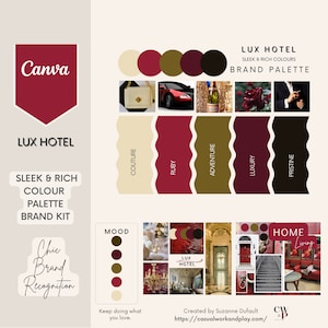 Brand Palette, Small Business Brand, Brand Colour Palette, Mood Board, #Lux Hotel