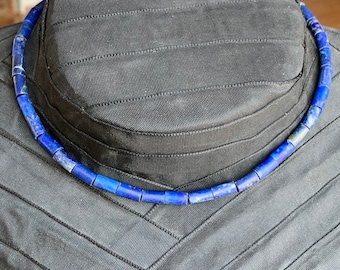 Lapis lazuli with silver clasp