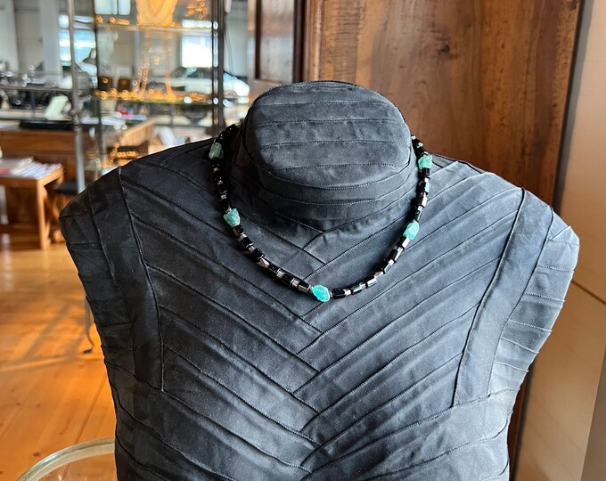Spinel and Fluorite Necklace with Silver Elements