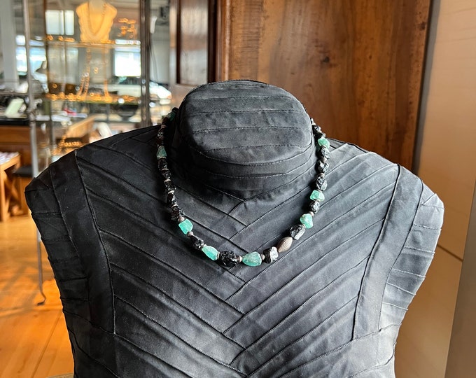 Spinel and Fluorite Necklace with Silver